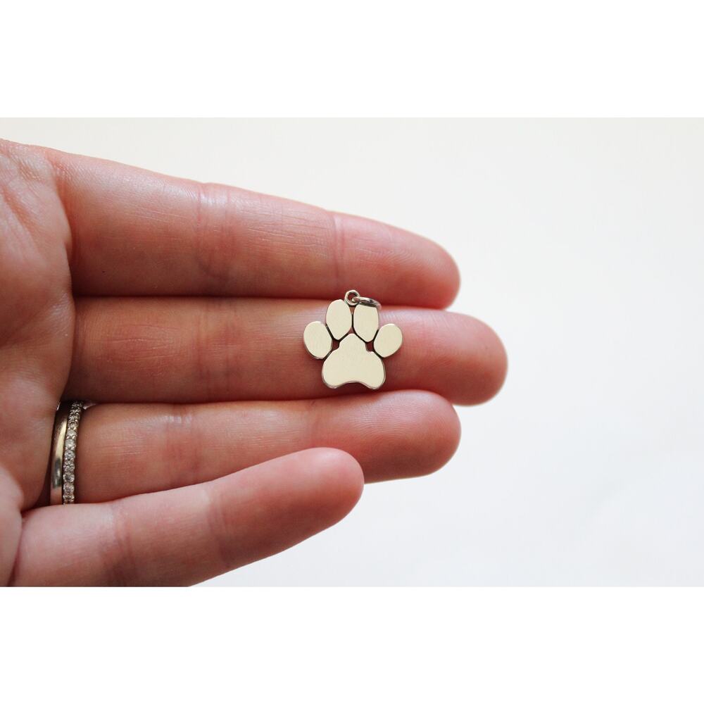 Sterling Silver Paw Print Charm View 2